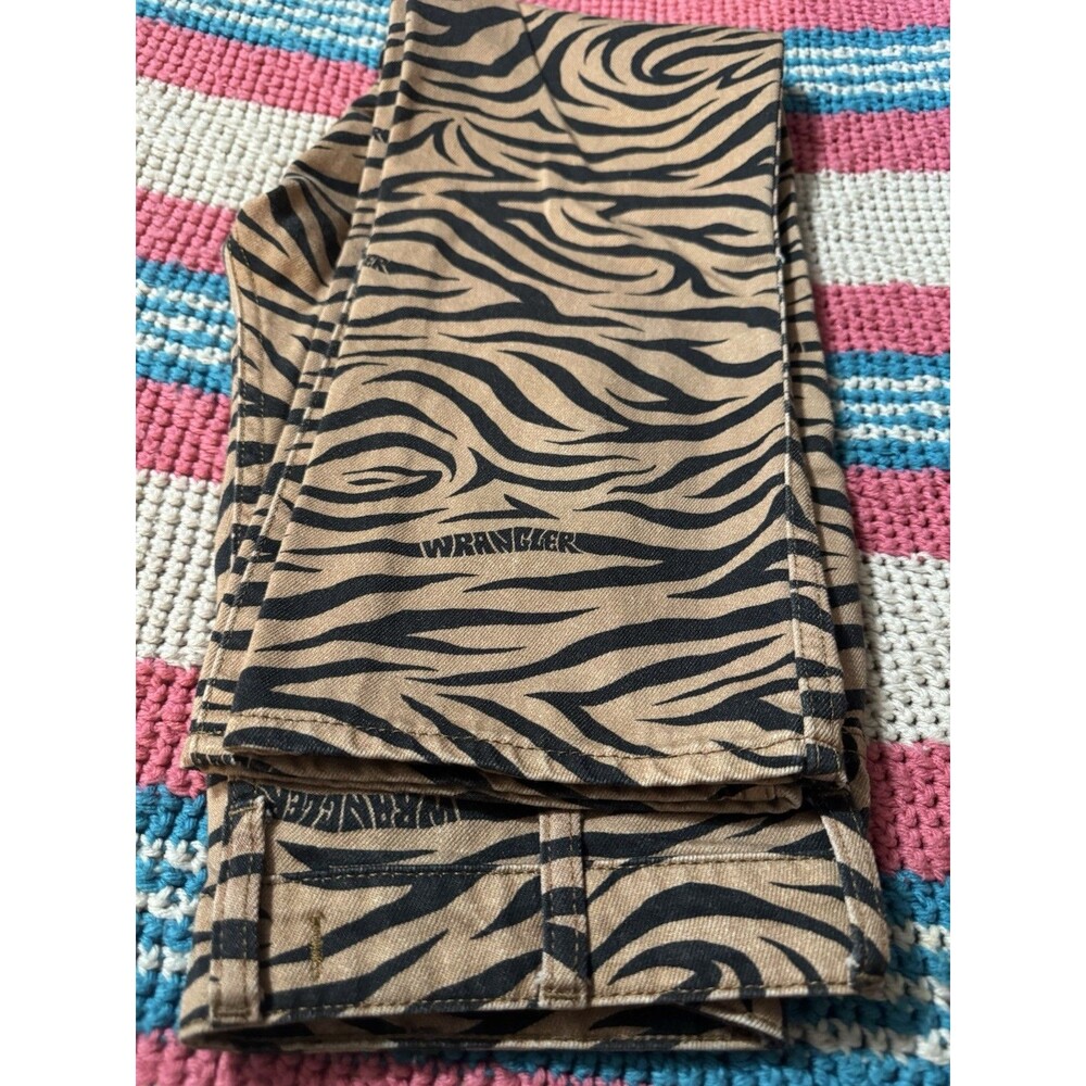 Wrangler 603 Wild West High Rise Straight Jeans Purr Tiger Zebra Print 28X28 - Picture 10 of 10